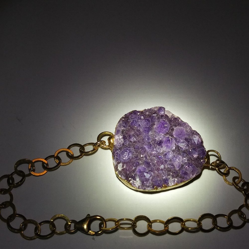Amethyst and gold filled bracelet